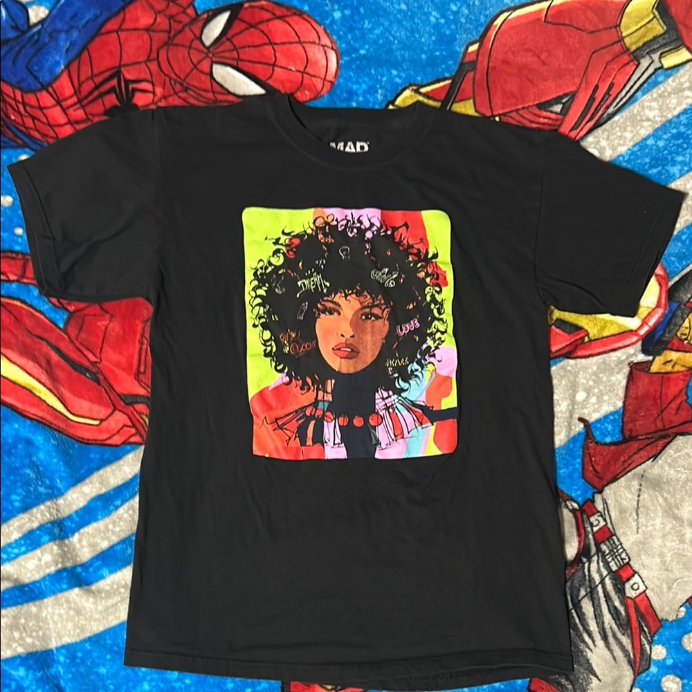 Mad Engine Colourful Artistic Portrait Graphic Tee Shirt